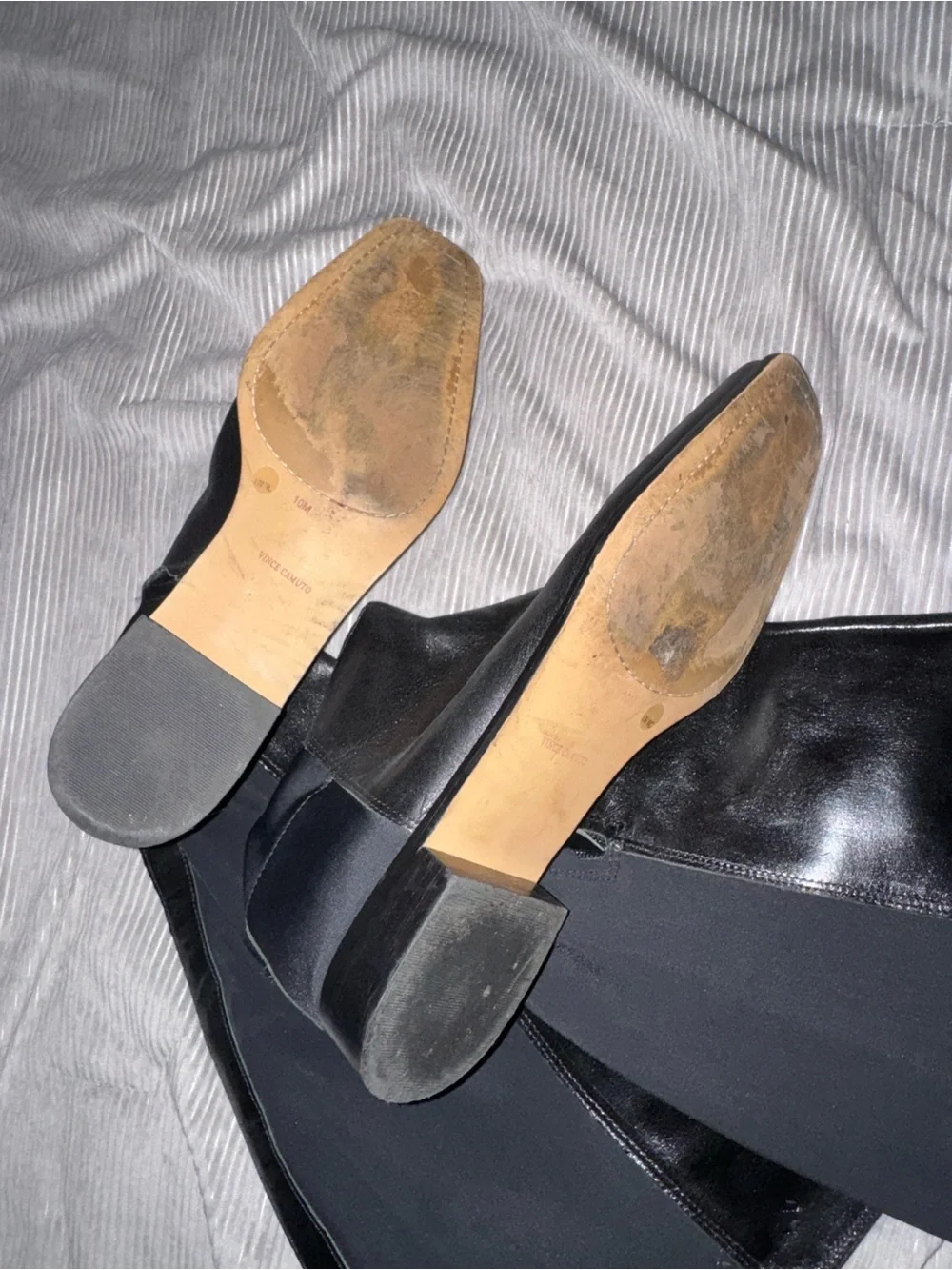 Vince Camuto Black Knee-High Leather Boots